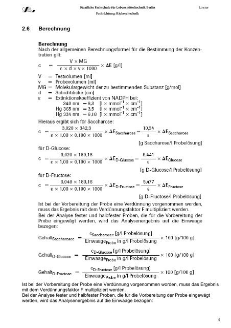 Enzymatische Bestimmung von Saccharose/D-Glucose/D-Fructose