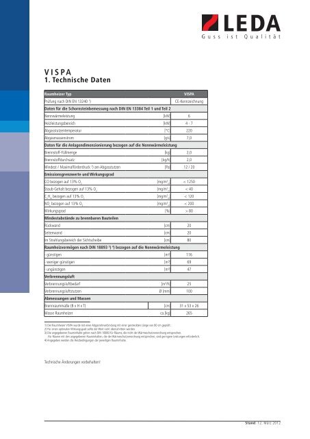 VISPA Technische Daten - Leda