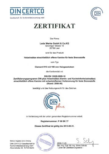DIAMANT H10 Ø180 DINplus Zertifikat (PDF, 717 kB) - Leda