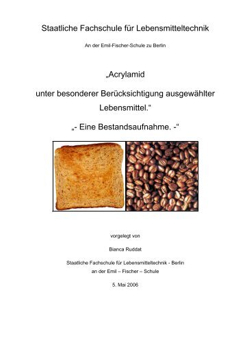 Acrylamid unter besonderer Berücksichtigung ausgewählter ...