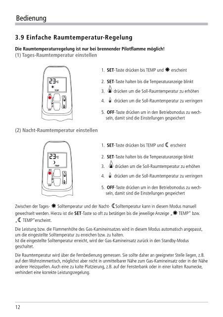 Bedienungsanleitung CARISMO Gas-Kamineinsatz - Leda