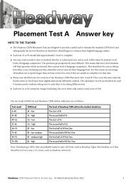 Placement Test A Answer key - Leine VHS