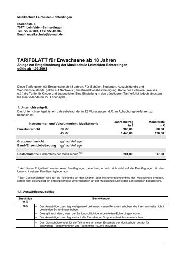 Musikschule Leinfelden-Echterdingen - in Leinfelden-Echterdingen