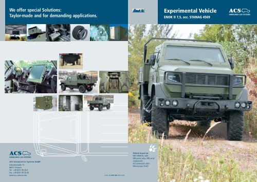 We offer special Solutions - Armoured Car Systems GmbH