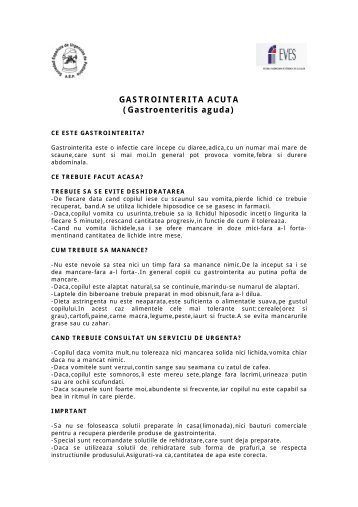 GASTROINTERITA ACUTA - SEUP