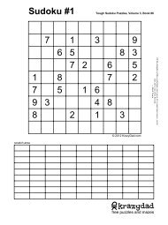 Tough Sudoku Puzzles, Volume 3, Book 86 - KrazyDad