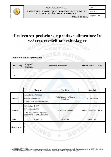 PS-01-DGSA Prelevarea probelor de produse alimentare ... - ansvsa