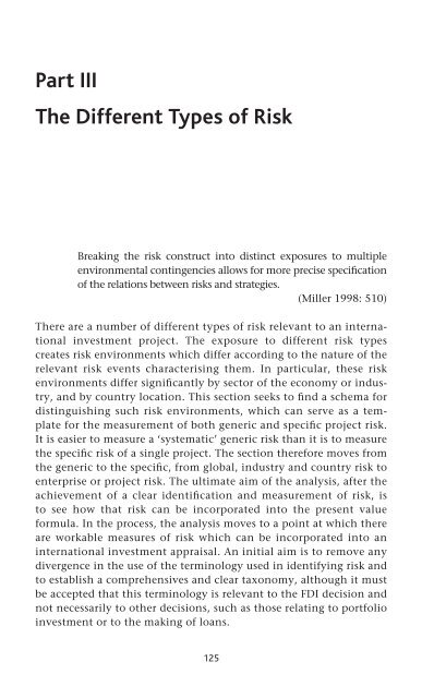 Risk and Foreign Direct Investment - Index of