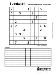 Super-Tough Sudoku Puzzles, Book 12 - KrazyDad