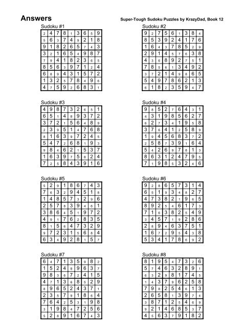Methods Tremendous picture regarding Krazydad Printable Sudoku called Options Tremendous