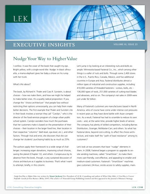 Download the Full Executive Insights - LEK Consulting