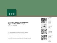 The China Medical Device Market: Opportunities ... - LEK Consulting