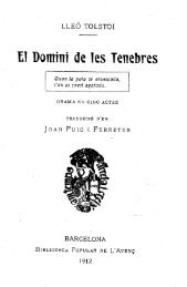 Lev Tolstoi, El domini de les tenebres, traducció de Joan Puig i ...