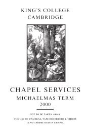 Michaelmas term 2000 - King's College