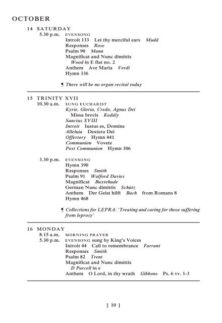 Michaelmas term 2000 - King's College