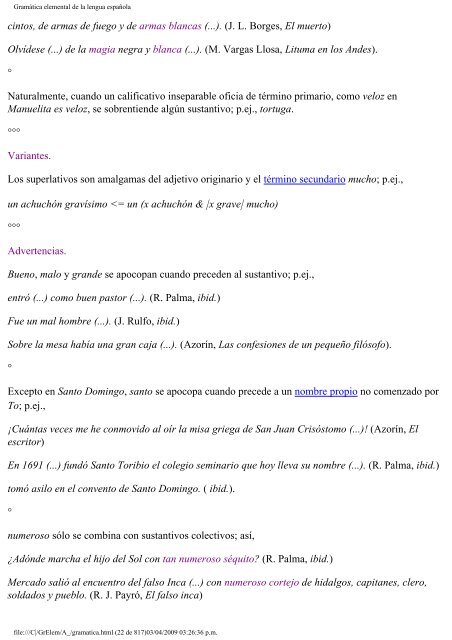 Gramática elemental de la lengua española - del hablar