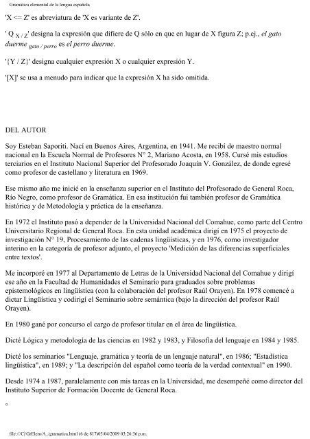 Gramática elemental de la lengua española - del hablar