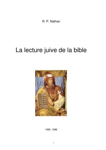 La lecture juive de la bible - Catholique du Net