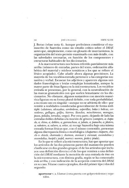 la crítica pionera del diccionario académico: el manuscrito sobre las ...