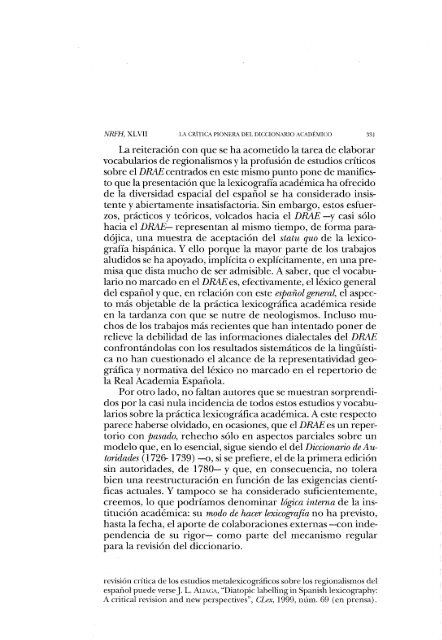 la crítica pionera del diccionario académico: el manuscrito sobre las ...