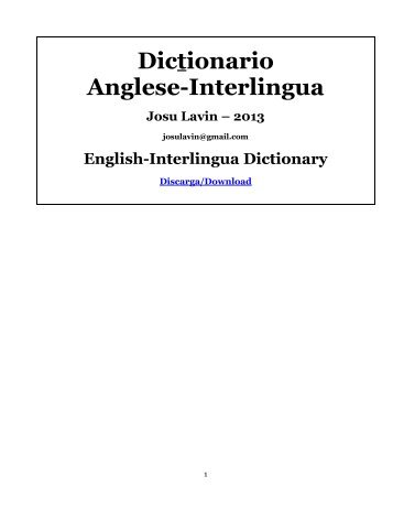 English-Interlingua Dictionary - Panix