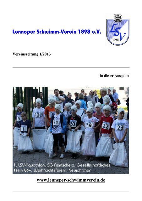 Ausgabe 01/2013 - Lenneper Schwimmverein 1898 eV