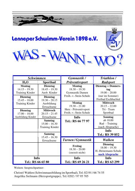 Ausgabe 02/2010 - Lenneper Schwimmverein 1898 eV