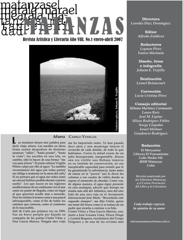 Revista Artística y Literaria Año VIII. No.1 enero-abril 2007 - Atenas