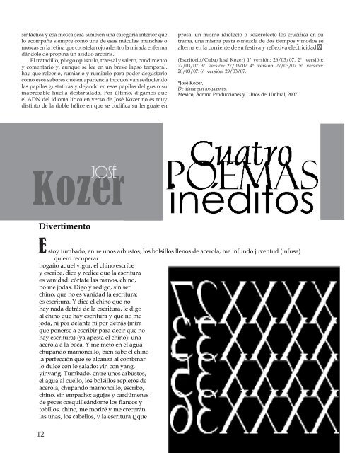 Revista Artística y Literaria Año VIII. No.1 enero-abril 2007 - Atenas