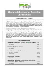 Gemeindebezogener Fahrplan gültig vom 9.12.2012 ... - Lenningen