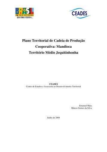 Plano Territorial de Cadeia de Produção Cooperativa: Mandioca ...