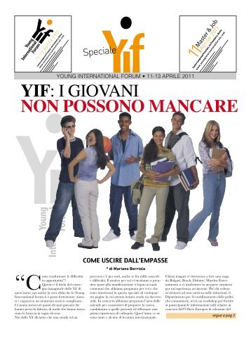 YIF: I GIOVANI NON POSSONO MANCARE - CorriereUniv.it