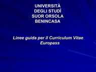 Linee guida per il Curriculum Vitae Europass - Università degli Studi ...