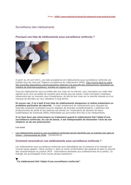 Surveillance des médicaments