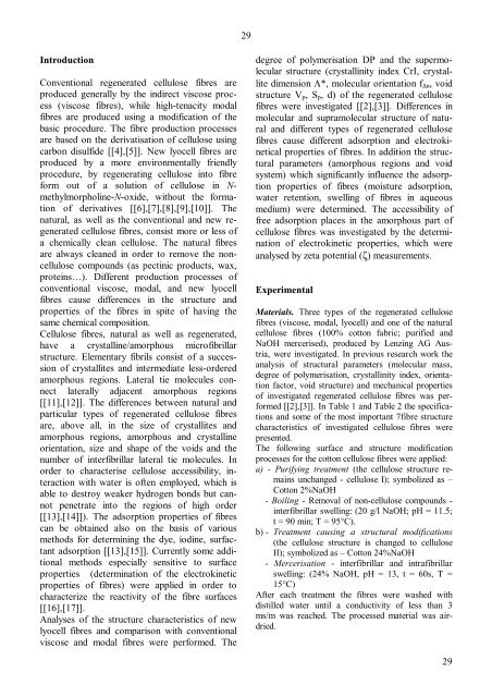 THE SORPTION BEHAVIOUR OF CELLULOSE FIBRES - Lenzing