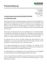 Pressemitteilung als PDF downloaden - Lenzing