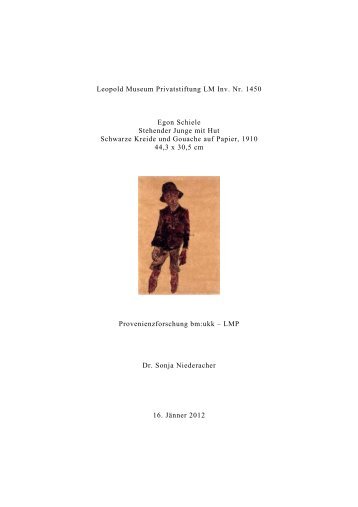 Dossier: Egon Schiele, Stehender Junge mit Hut