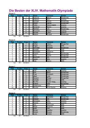 Die Besten der XLIV. Mathematik-Olympiade - Lessing-Gymnasium