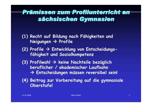 Profile am Lessing-Gymnasium Plauen