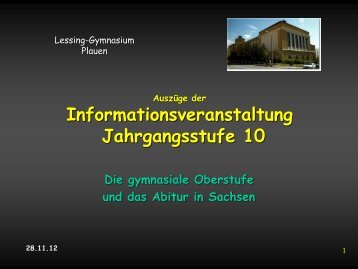 Oberstufenberatung für die Jgst. 11 im Schuljahr 2013/2014