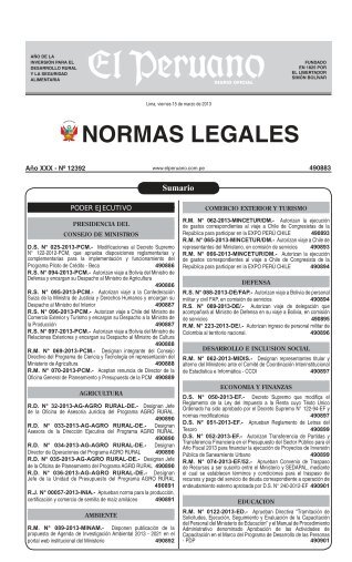 Cuadernillo de Normas Legales - Ministerio de Economía y Finanzas