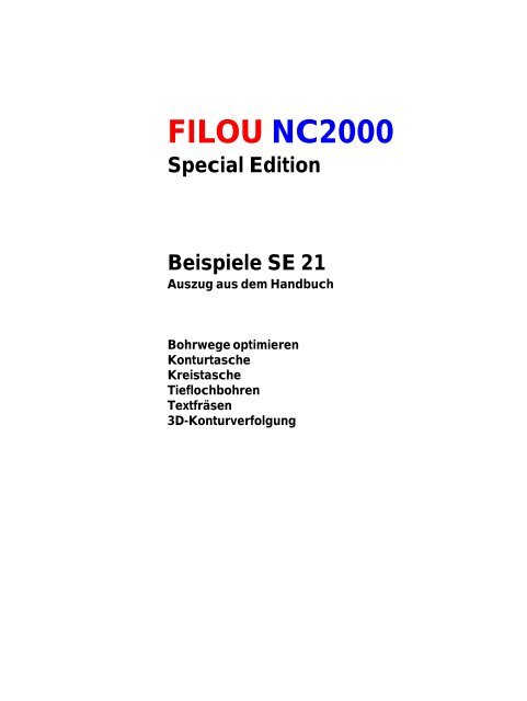 FILOU NC2000 Special Edition Handbuch