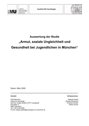 âArmut, soziale Ungleichheit und Gesundheit bei Jugendlichen in ...