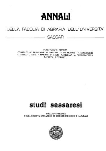 ANNAbI DELLA FACOLTA' DI AGRARIA DELL' UNIVERSITA'