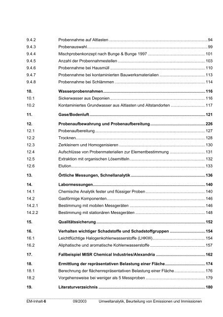 umweltanalytik beurteilung von emissionen und immissionen