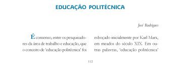 EDUCAÇÃO POLITÉCNICA - Escola Politécnica de Saúde Joaquim ...