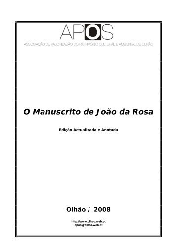 O Manuscrito de João da Rosa - Web.pt