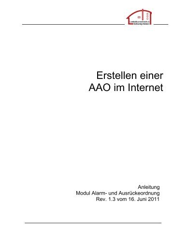 Erstellen einer AAO im Internet - Landesfeuerwehrschule Schleswig ...