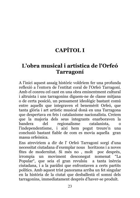 L'obra musical de l'Orfeó Tarragoní (1903-1937) - Tinet