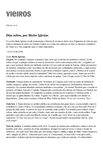 Días soltos, por Bieito Iglesias